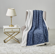 Sheradian Embossed Print Fleece/Sherpa Reversible Throw Blanket product